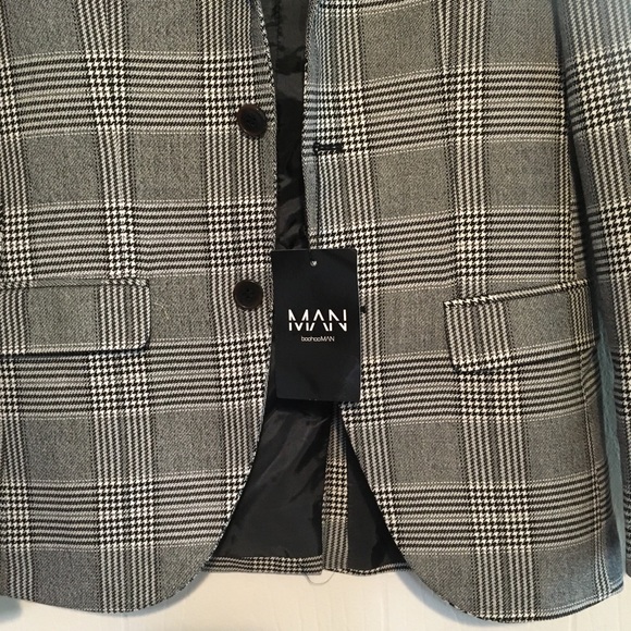 NWT, boohoo Man plaid blazer size 34 - Picture 2 of 15